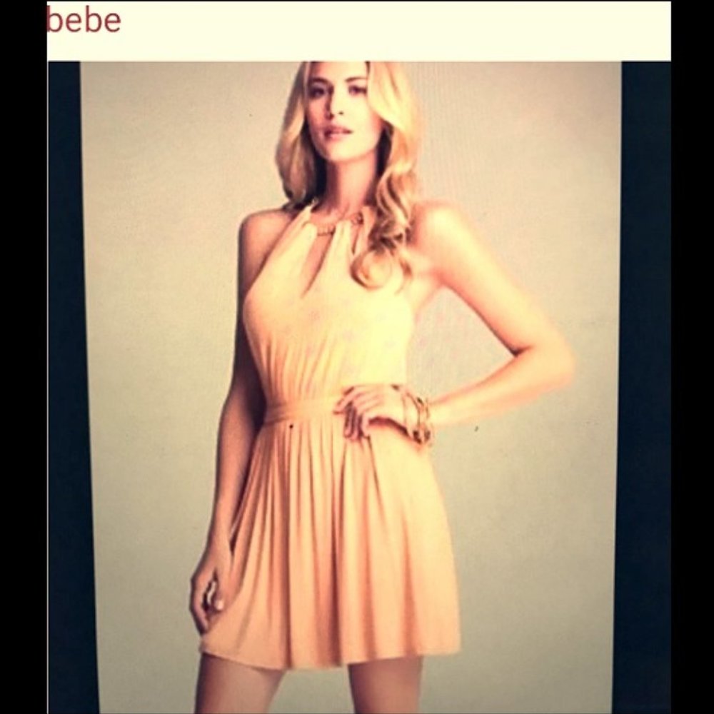 Bebe  Triple Keyhole Neck EMB Dress XS